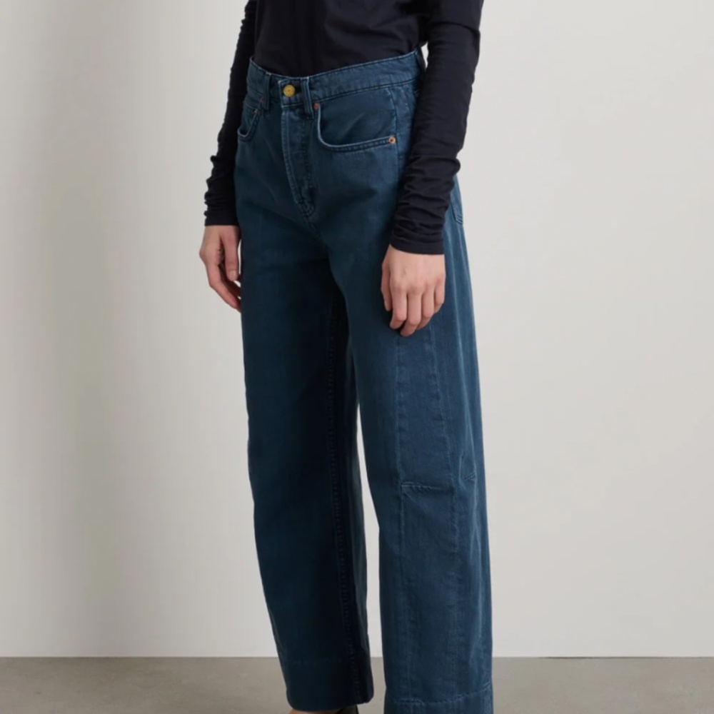 B Sides Lasso Slouchy Wide-Leg Jeans-BLUE BELL OVERDYE-Size 30 - Picture 6 of 7
